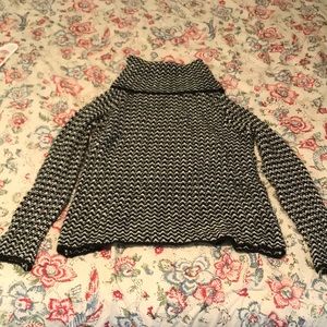 Zara Knitted Turtleneck, Black & White